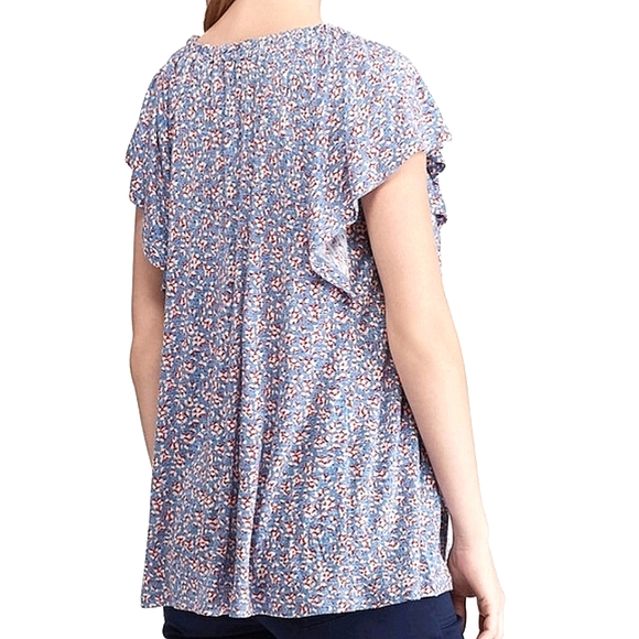 NWT Chaps Floral Peasant Tunic Top, L - Picture 3 of 6